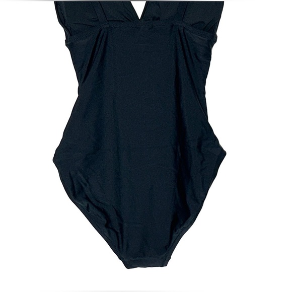 NWT J. Crew Factory Black Ruched Plunge One-Piece Swimsuit, Size Small - Picture 10 of 16